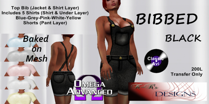 K-Ks Designs Bibbed Black