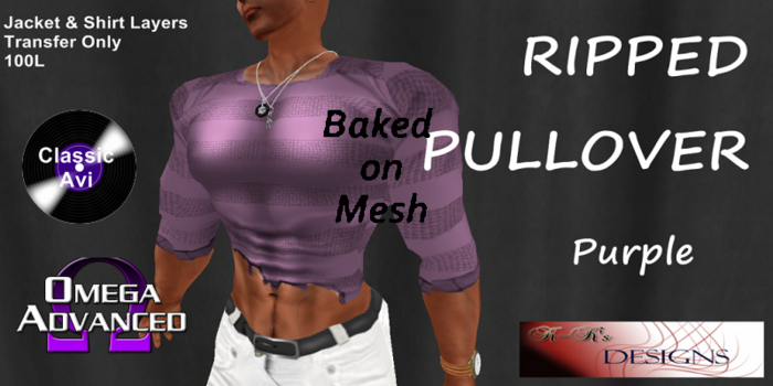 K-Ks Designs Ripped Pullover Purple