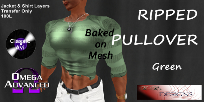 Ripped Pullover Green