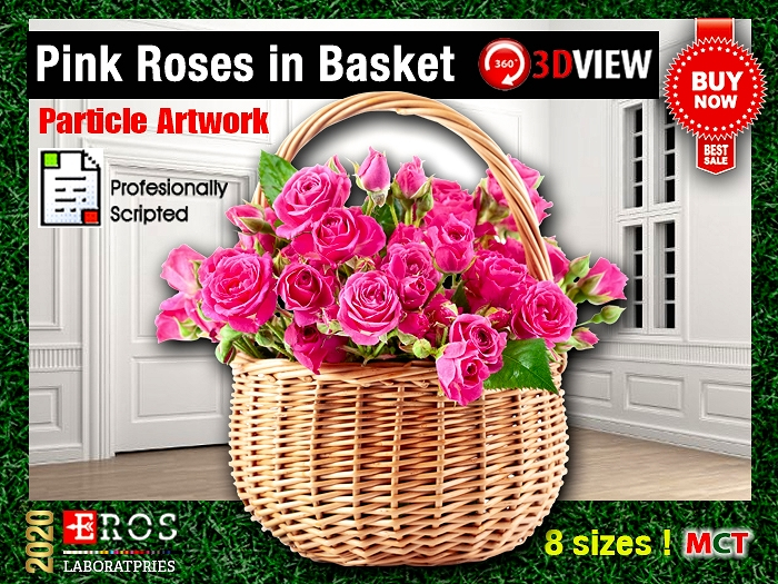Pink Roses in Basket