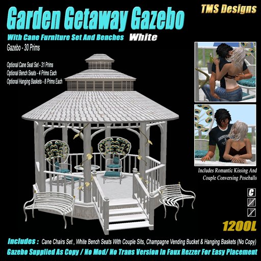 Cosy Garden Gazebo - (White)