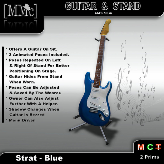 [MMc] Guitar On A Stand - Strat - Blue