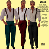 Enzo male complete outfit Pants,shirt and Suspenders Bxd