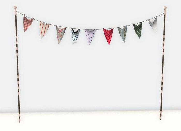 (Milk Motion) fabric string flags