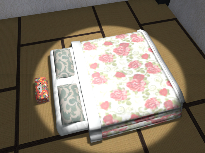 Japanese futon bed for couple (PG)
