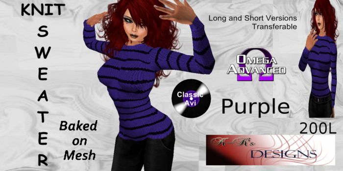 K-Ks Designs Knit Sweater Purple (F)