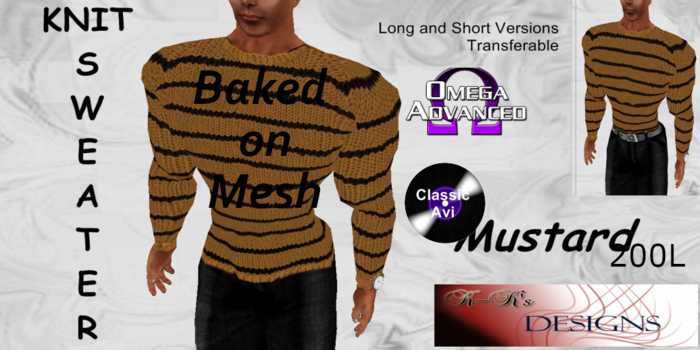 K-Ks Designs Knit Sweater Mustard (M)
