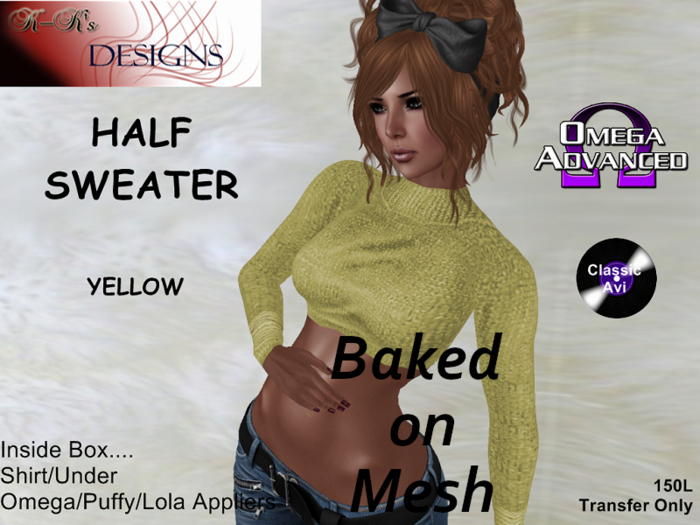 K-Ks Designs Half Sweater Yellow