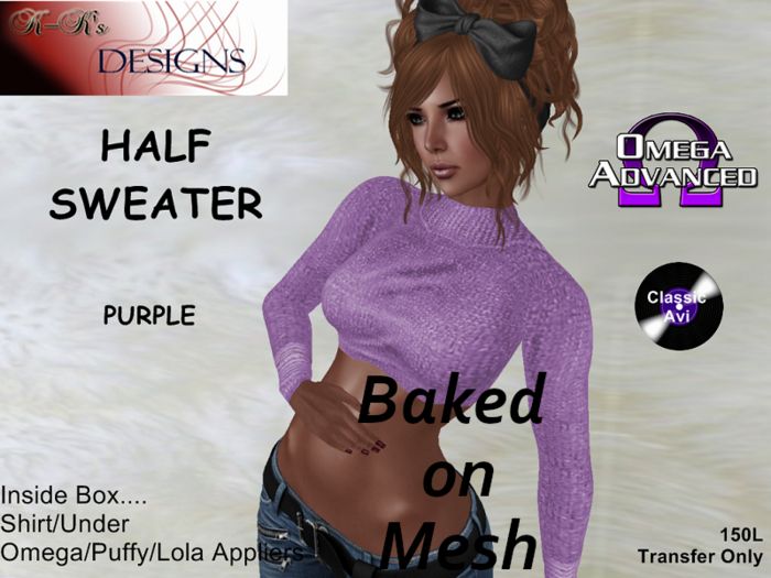 K-Ks Designs Half Sweater Purple