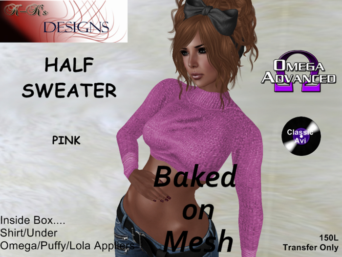 K-Ks Designs Half Sweater Pink