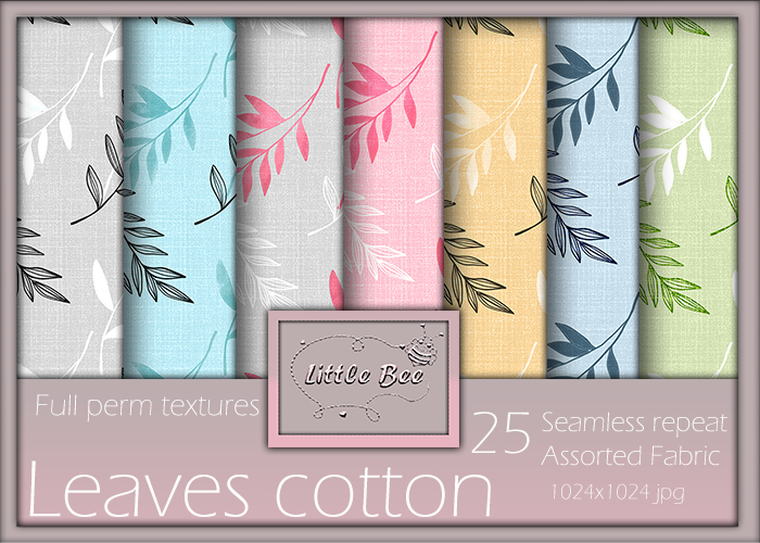 Leaves cotton fabric