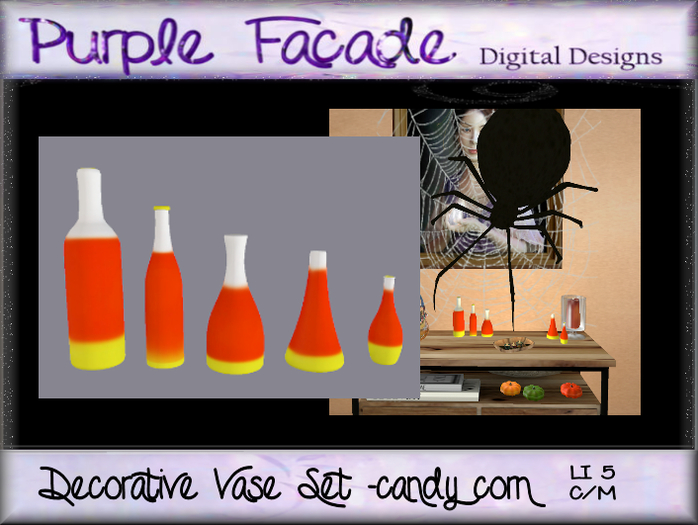 ~{PF}~ Decorative Vase & Bottle Set -candy corn