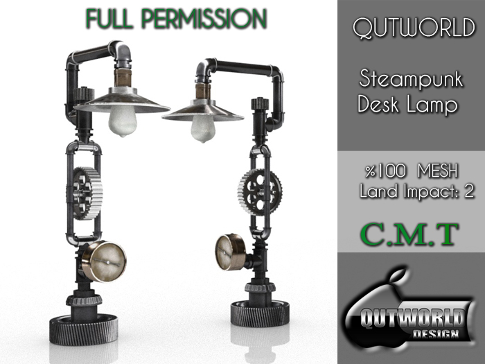 .::QUTWORLD Steampunk Desk Lamp::.FP Unpack (ADD)