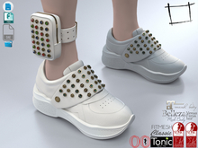 Dae Obj FBX For Futuristic Metal Nuts Decorated White Sports Shoes Slink, Maitreya, Belleza,Tonic