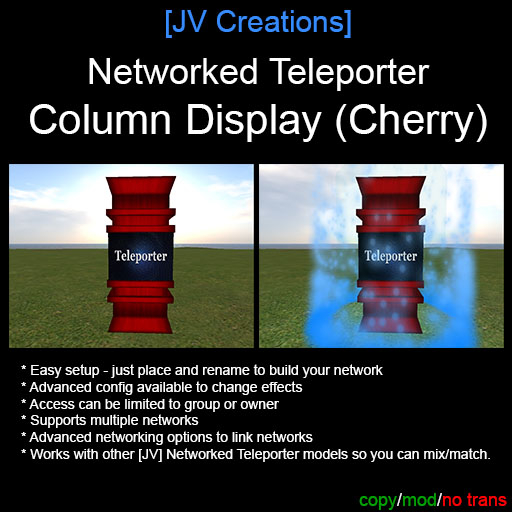 Second Life Marketplace - Networked Teleporter - Column Display (Cherry ...