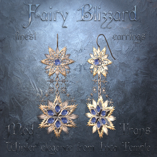 "Fairy Blizzard" finest snowflake earrings 