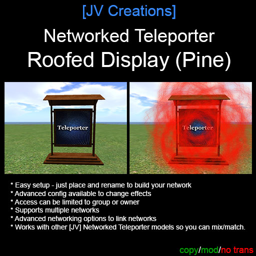 Networked Teleporter - Roofed Display (Pine) - Easy Setup