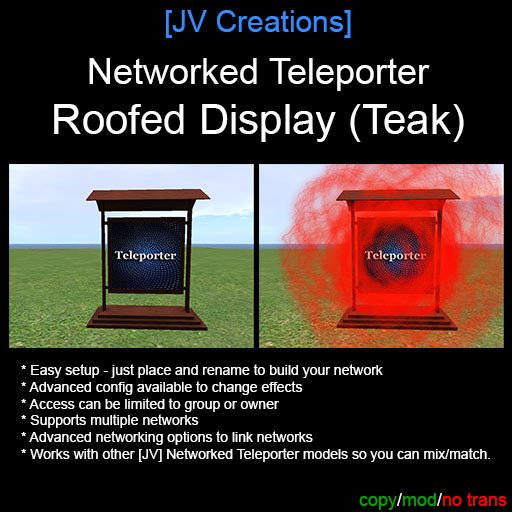Networked Teleporter - Roofed Display (Teak) - Easy Setup