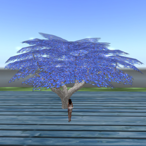 Blue Flower Tree with Lights Animated
