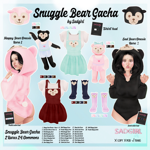 #SADGIRL - Snuggle Bear - Pink Socks - Lara