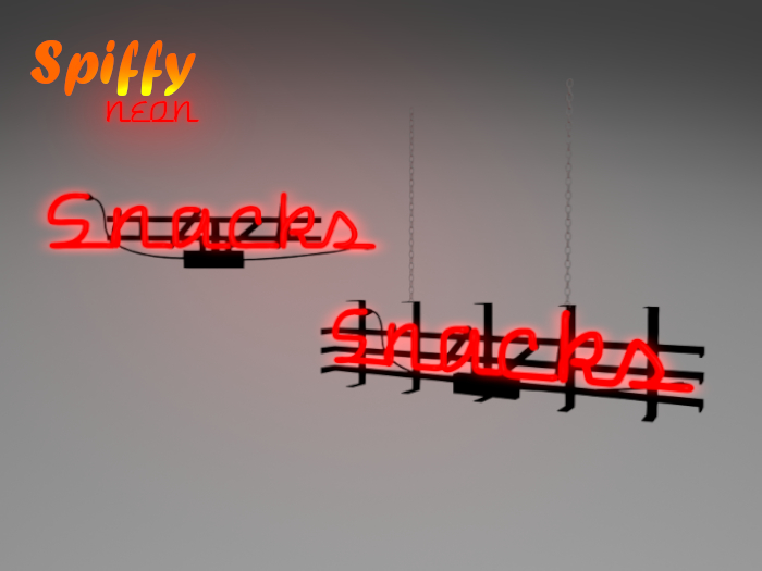 Spiffy Neon Sign - Snacks