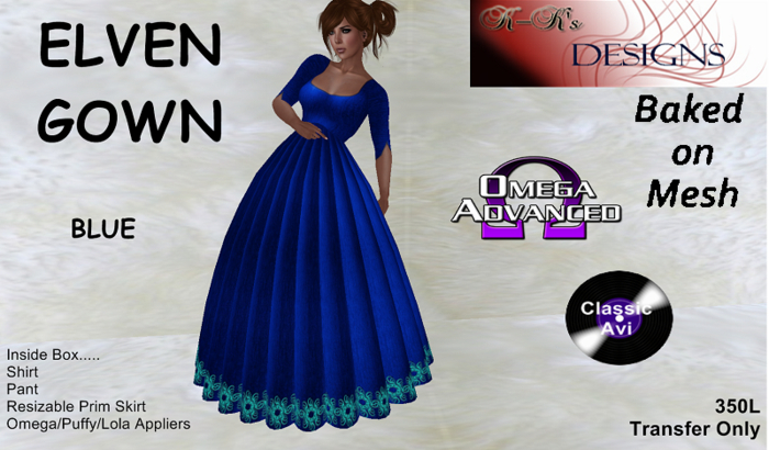K-Ks Designs Elven Gown Blue