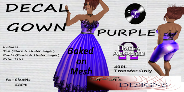 K-Ks Designs Decal Gown Purple