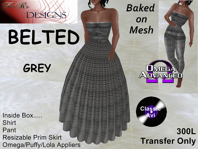 K-Ks Designs Belted Grey