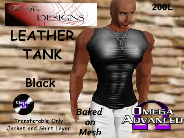 K-Ks Designs Leather Tank Black