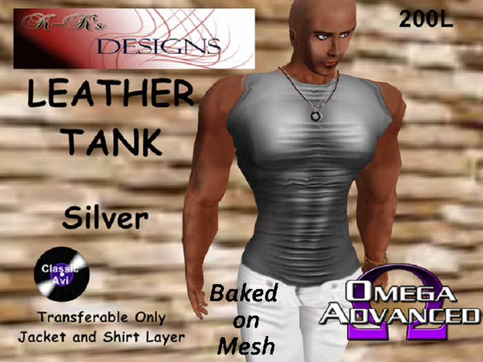 K-Ks Designs Leather Tank Silver