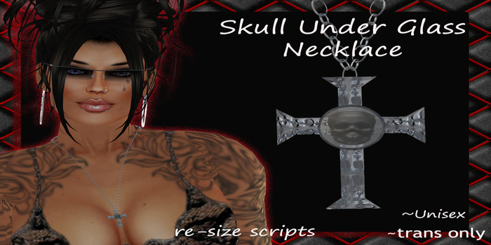 .:MDD:. Skull Under Glass Necklace 
