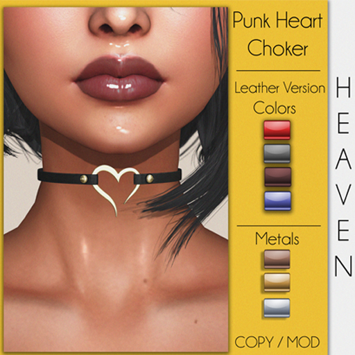 .:Heaven Store:. Punk Heart Choker Leather (ADD)