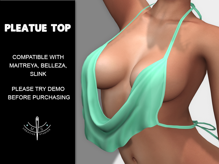 [M&S] Creative Studio Pleatue LightGreen Top