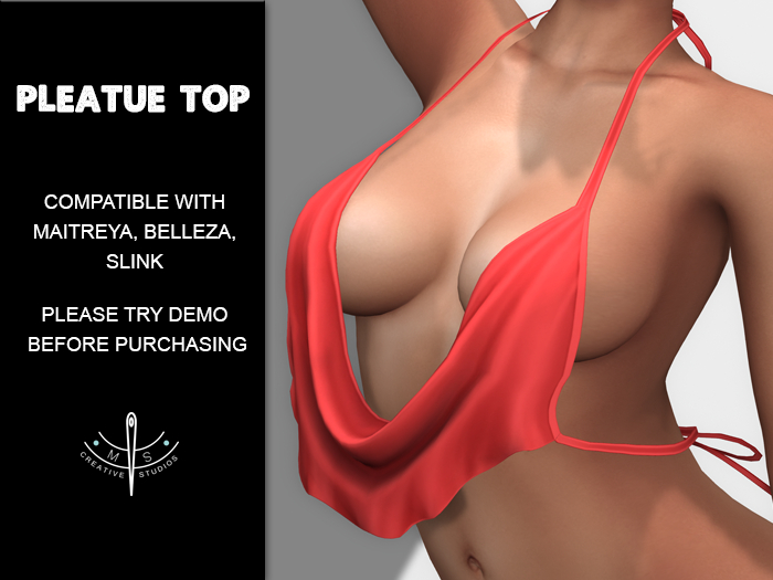 [M&S] Creative Studio Pleatue Red Top