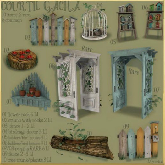 07 Spring Garden gacha - pergola white RARE