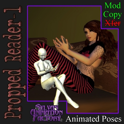 Propped Reader - 1 -- Female Reclined Reading Animation (copyable)