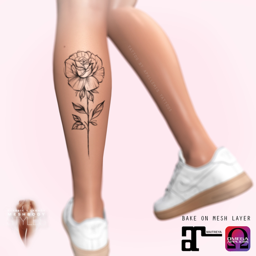 APOLLEMIS Tattoos Classic Rose Calves (R/L)