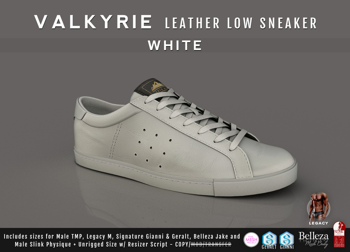 {COLD-ASH} Mens MESH VALKYRIE SNEAKERS (White)