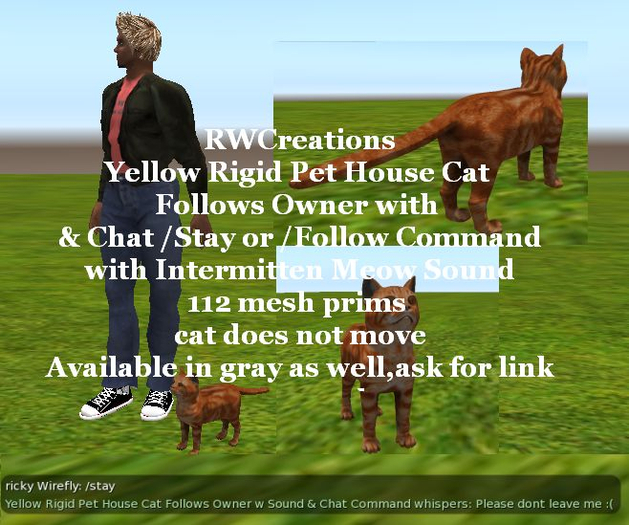 Yellow Rigid Pet House Cat Follows Owner w Sound & Chat CommanB