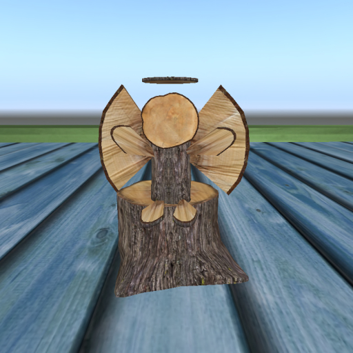 Angel on A Stump Boxed 5 Prims