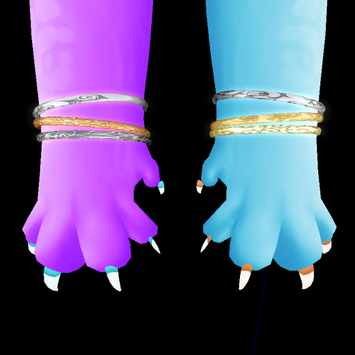 -wWw- Cat Thin Bangles - Fancy (Gold/Sliver)