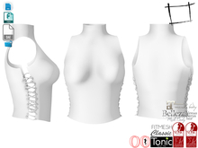 Dae Obj FBX For Women's Side Lace Up Turtle Neck Sleeveless Vest Top Slink, Maitreya, Belleza, Tonic