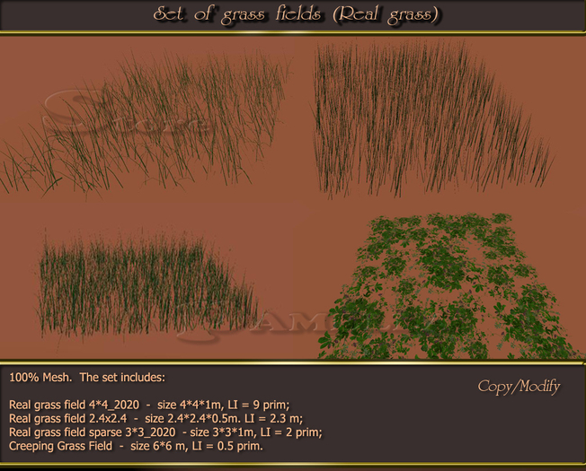 Set of grass fields (Real grass) (BOX)