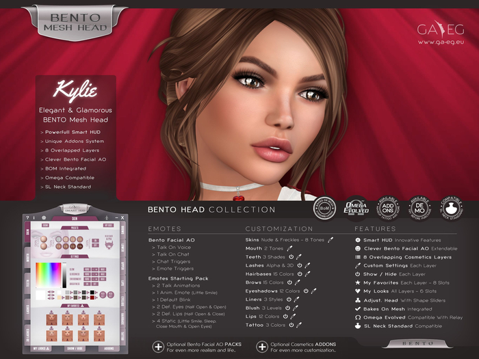 DISCOUNTED !!! [GA.EG] Kylie 2.2 Bento Mesh Head DEMO
