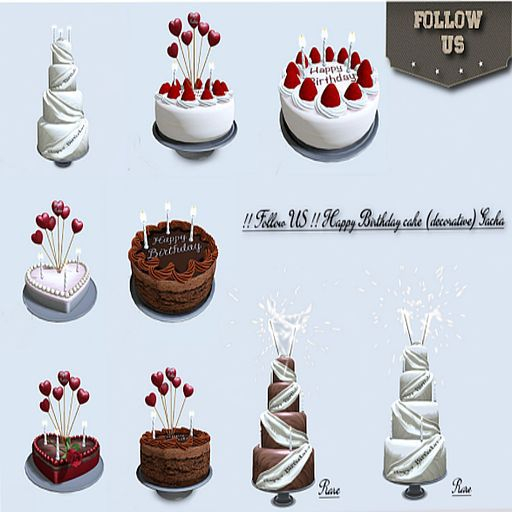 !! Follow US !! Birthday heart choco cake (deco) GACHA