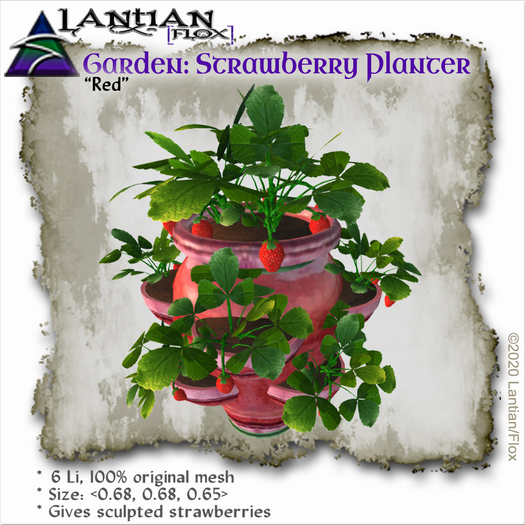 ~L/Fx~ Strawberry Planter, Red (mesh/script) MCtbox