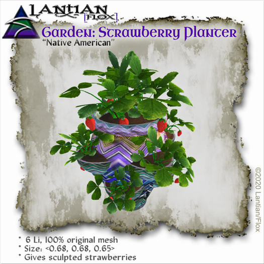 ~L/Fx~Strawberry Planter, Native American (mesh/script) MCtbox