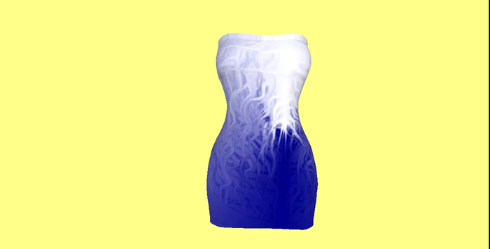 White to Blue Strapless Dress Boxed