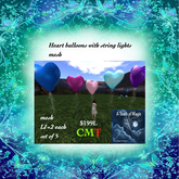 5 heart balloons with lights strings-Box