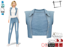 Dae Obj FBX For Women's Denim Sleeveless Vest Slink, Maitreya, Ocacin Voluptuous, Belleza, Tonic